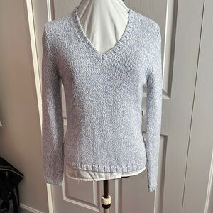 Ann Taylor V-Neck Sweater - Soft Gray